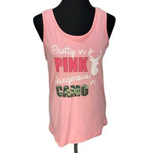 Bobbie Brooks Pretty In Pink Dangerous In Camo Medium Tank‎